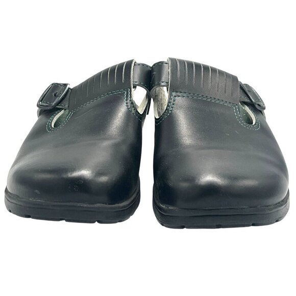 BRA SKO Black Leather Comfort Clogs Size 45 US 11 Nursing Medical Sweden - Picture 3 of 13